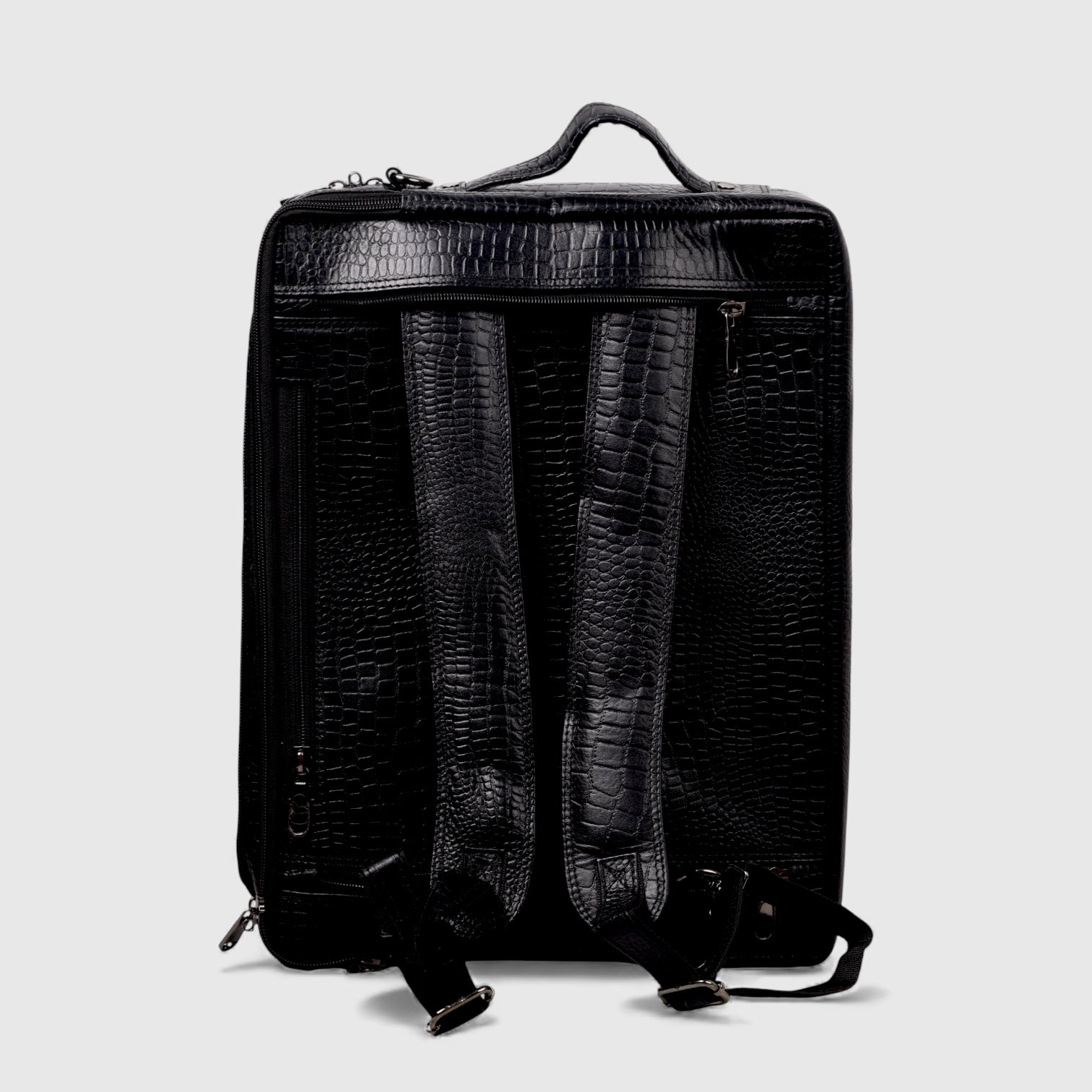 Crocodore Vintage Leather Multi-Pocket Laptop Bag – Black Colour