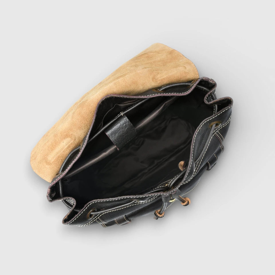 Heritage Explorer Vintage Leather Backpack – Multi-Pocket Travel & Work Backpack | Black colour