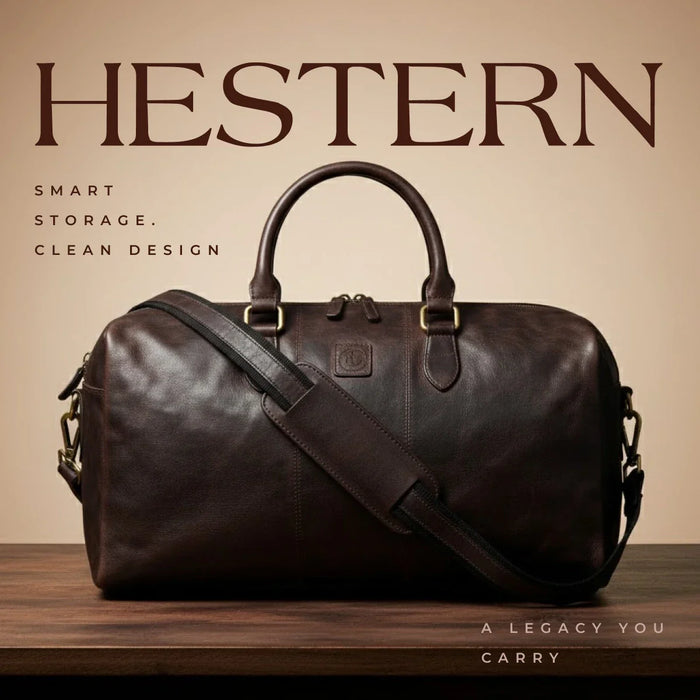 Imperium Luxe Leather Duffle Bag- Espresso brown