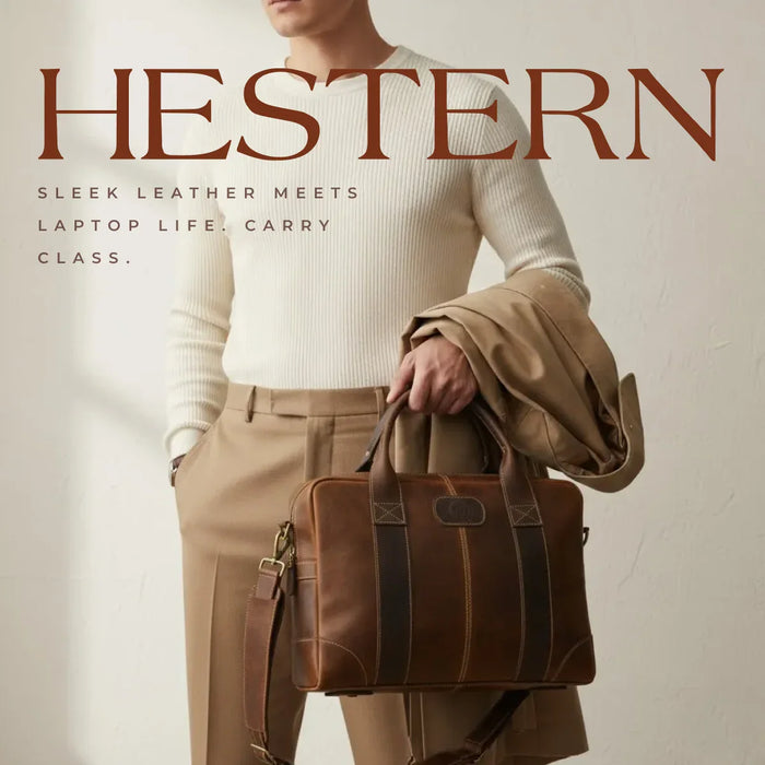 Heritage Buffalo Pure Leather Laptop Bag - Brown colour