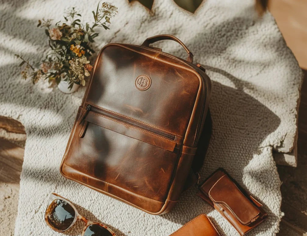 Men's Leather Travel Backpack